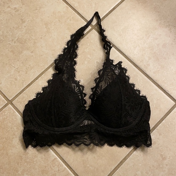 PINK Victoria's Secret Other - Victoria’s Secret PINK Black Padded Cup Halter Bralette
